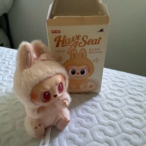 AUTHENTIC Labubu DAda Plush Toy in Soft Pink and Cream